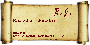 Rauscher Jusztin névjegykártya